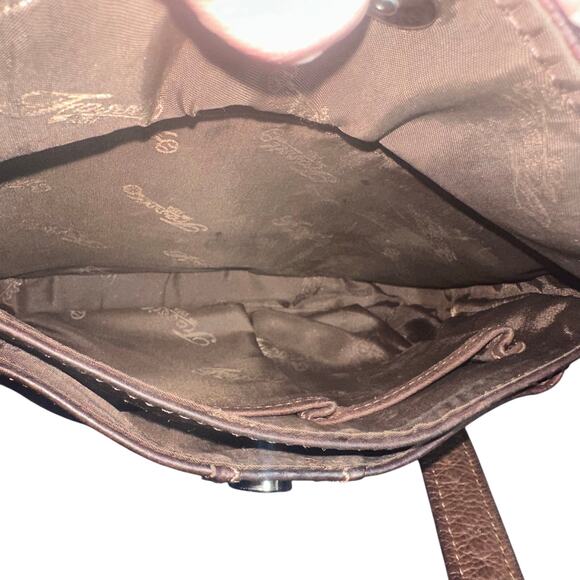 Vintage Fossil Brown Leather Crossbody Bag Wallet Organizer 75082 90s Y2K - Picture 6 of 14